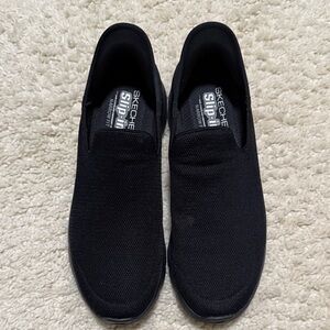 Skechers Black Mesh Slip-On Loafers